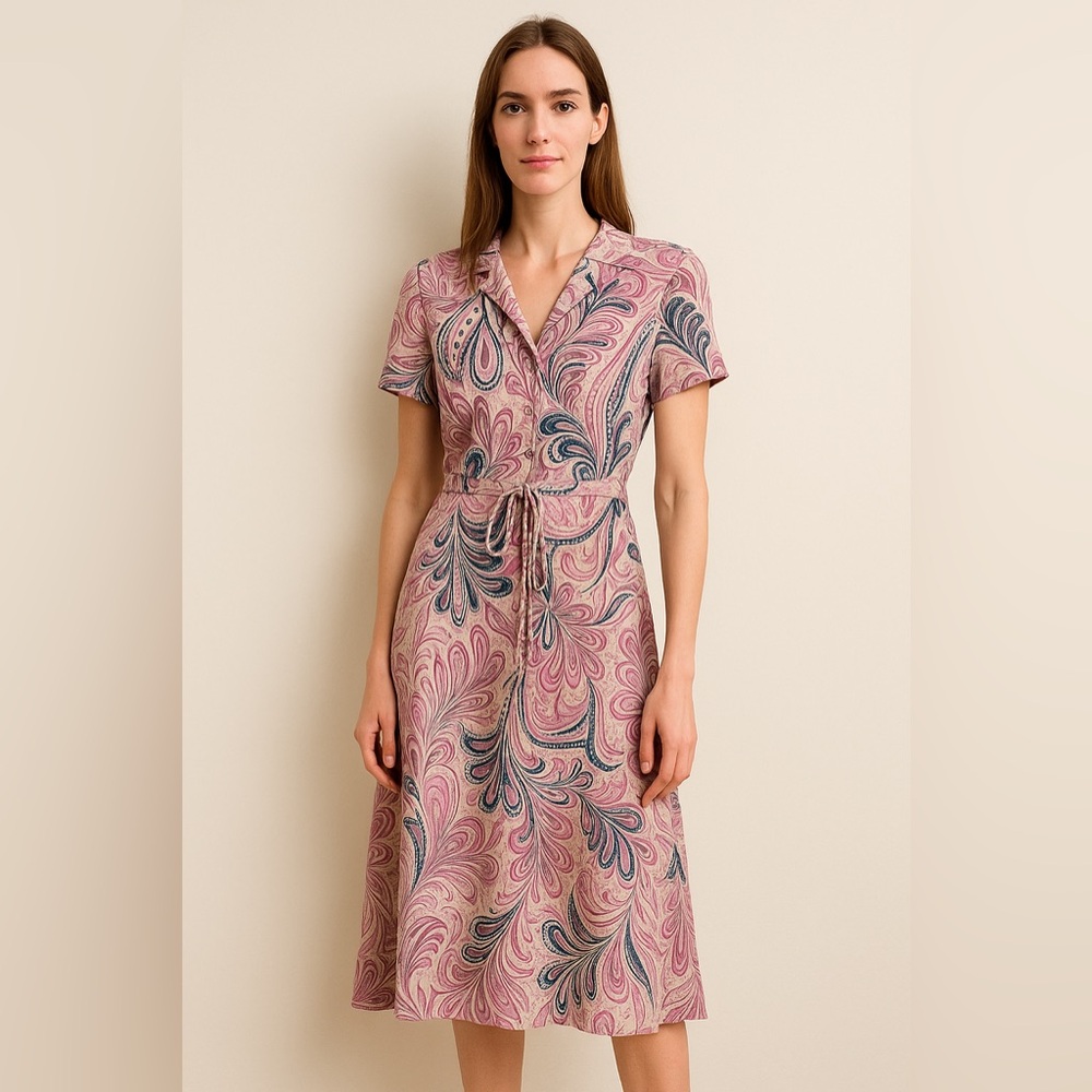 new Pink Paisley Dress medium 8